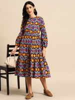 Load image into Gallery viewer, Midi Layered dress with balloon sleeve
