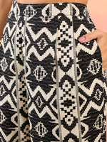 Anti Fit Kaftan Top with Pants in Black and Cream Ikkat Print