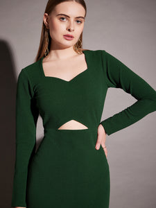 Front cut out bodycon midi dress