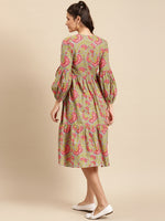 Load image into Gallery viewer, Midi Layered dress with balloon sleeve
