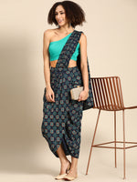 Load image into Gallery viewer, Cowl Skirt with dupatta drape and blouse
