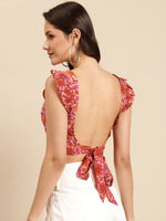 Load image into Gallery viewer, Back tie up Printed Crop Top
