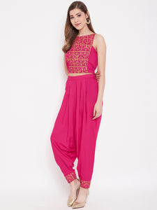 In cut crop top with low crotch dhoti