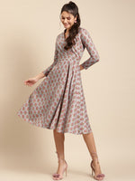 Load image into Gallery viewer, Notch collar with biased flare midi dress
