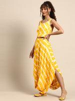 Load image into Gallery viewer, Crop top with cowl dhoti skirt
