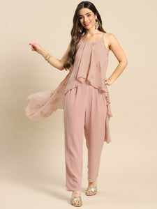 Asymmetric drape jumpsuit