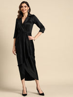 Shirt Dress with front Drape