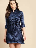 Load image into Gallery viewer, Front knot shirt dress
