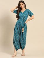 Load image into Gallery viewer, Overlap neck dhoti jumpsuit
