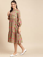 Load image into Gallery viewer, Midi Layered dress with balloon sleeve

