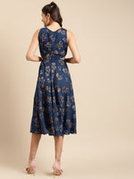 Load image into Gallery viewer, Floral print skater dress with side cut out
