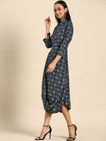 Load image into Gallery viewer, Front cowl mandarin collar Dress
