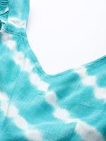 Crop top with back tie and plazzo pants in Aqua Blue