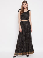 Load image into Gallery viewer, Crop top with back tie and palazzo pants
