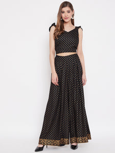 Crop top with back tie and palazzo pants