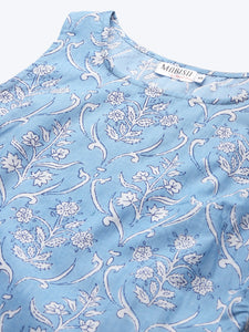 Printed Shift Dress with flare at the hem
