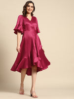 Midi over lap Frill Dress