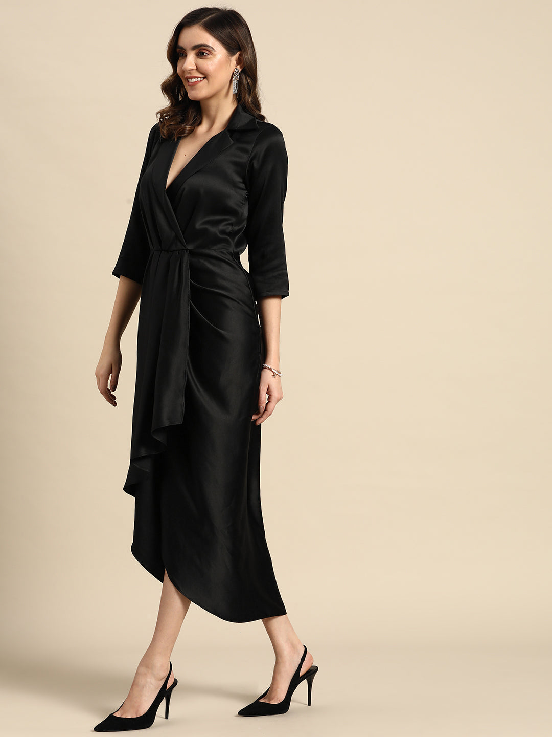 Shirt Dress with front Drape