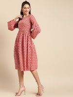 Load image into Gallery viewer, Foral Print Midi Dress with bell sleeve
