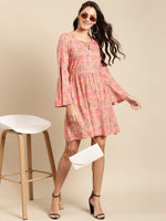 Load image into Gallery viewer, Printed Bell sleeve Dress

