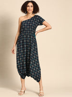 Load image into Gallery viewer, One shoulder dhoti Jumpsuit
