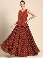 Load image into Gallery viewer, Flared Skirt with Short Kurti
