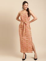 Load image into Gallery viewer, Speghetti Strap long maxi dress with waist tie
