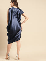 Asymmettric side cowl dress