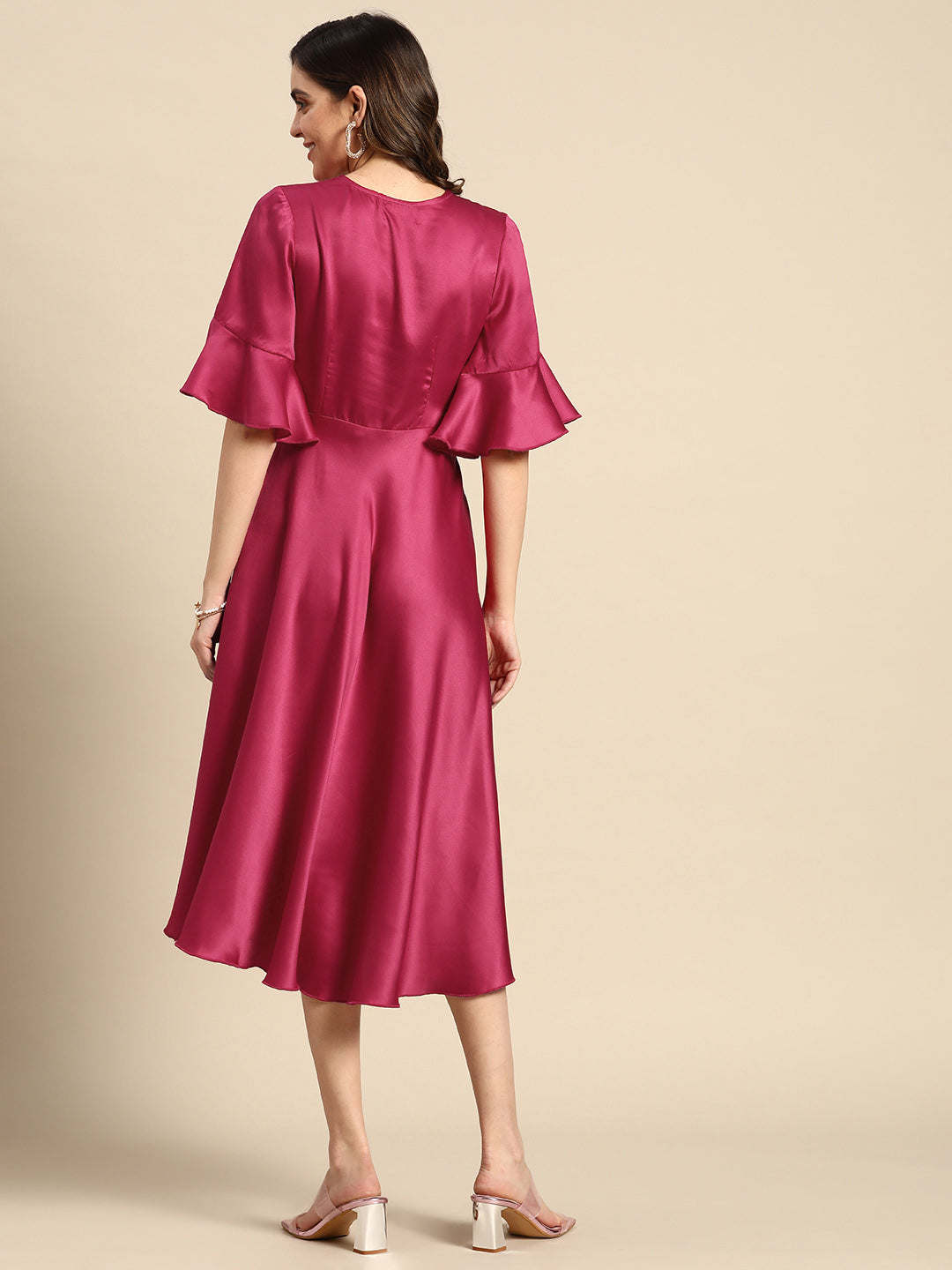 Midi over lap Frill Dress