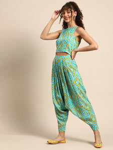 Crop top with Dhoti Pants