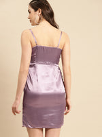 Front knot shift dress in Mauve