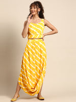 Load image into Gallery viewer, Crop top with cowl dhoti skirt
