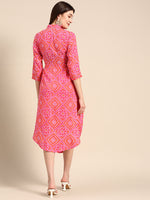 Front Cowl Midi Dress in Pink