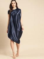 Asymmettric side cowl dress