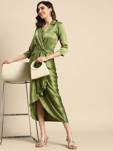 Shirt Dress with front Drape