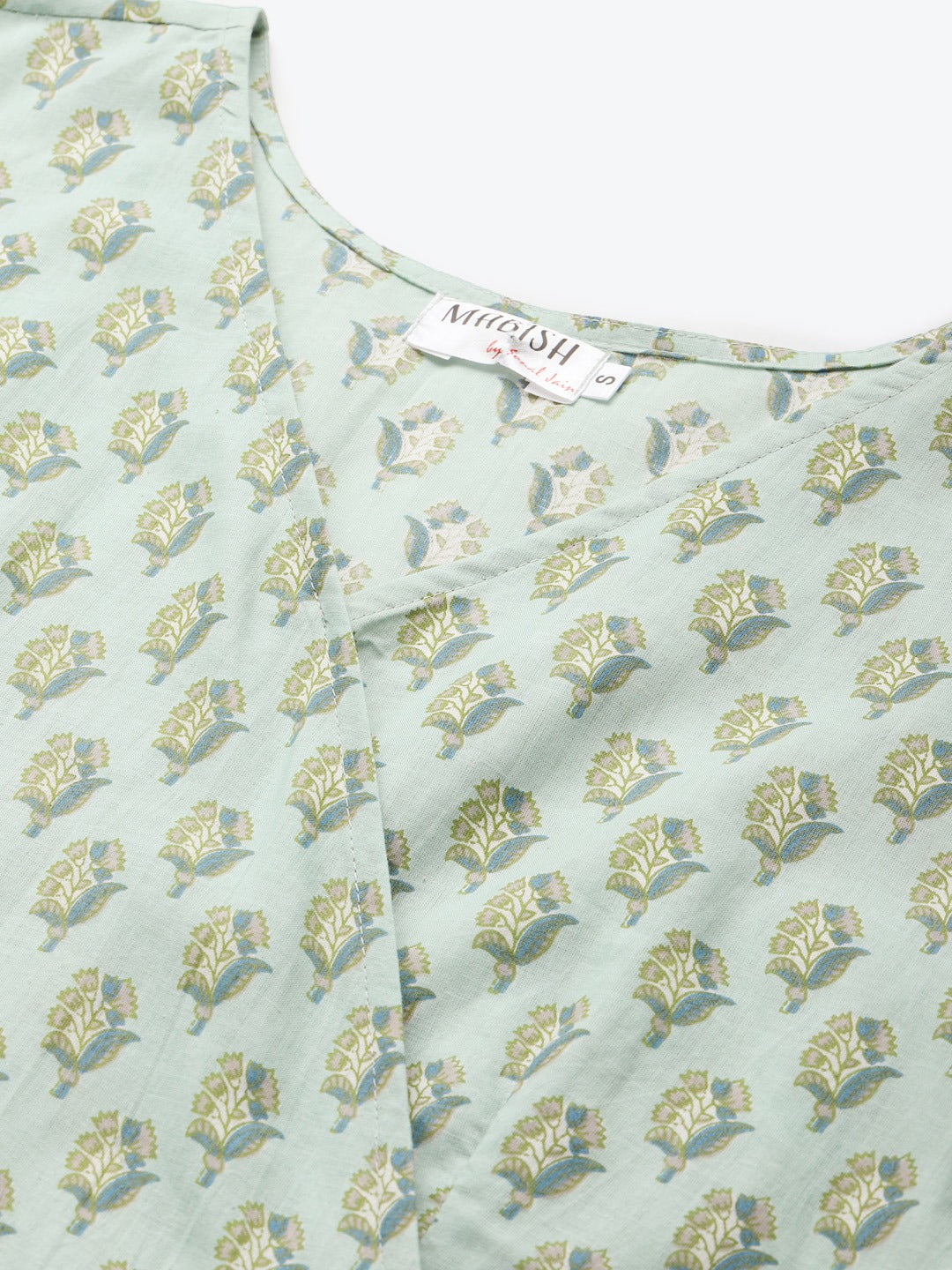 Midi Printed Dress with overlap neck and side tie
