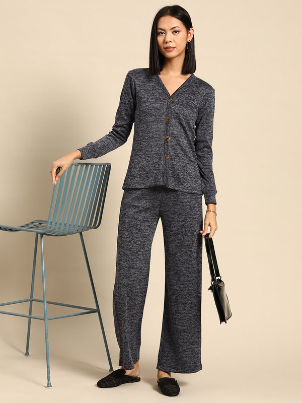 Front open Coord Set in Navy
