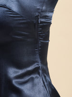 Bottom flare mini dress in Navy