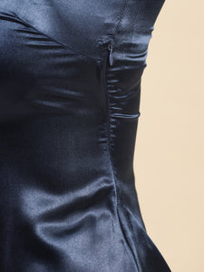 Bottom flare mini dress in Navy