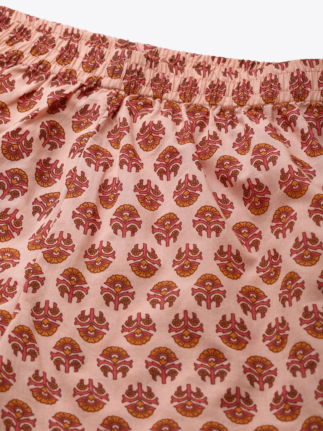 Frill Speghetti and Shorts Set in Pink Buti Print