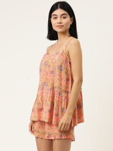 Frill Speghetti and Shorts Set