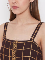 Load image into Gallery viewer, Shoulder strap flared midi dress
