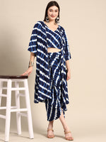 Load image into Gallery viewer, Shrug with crop top and dhoti skirt
