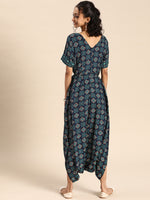 Load image into Gallery viewer, Overlap neck dhoti jumpsuit
