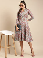 Load image into Gallery viewer, Notch collar with biased flare midi dress
