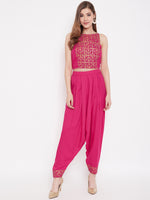 Load image into Gallery viewer, In cut crop top with low crotch dhoti
