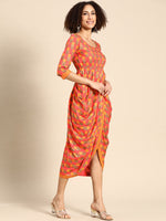 Load image into Gallery viewer, Side cowl Asymmetric overlap Dress
