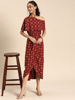 Load image into Gallery viewer, Cold shoulder Asymmetric overlap Dress
