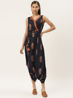 Load image into Gallery viewer, Overlap neck Jumpsuit with low crotch dhoti
