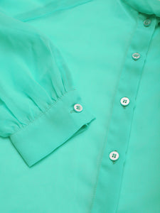 Tie up collar shirt blouse